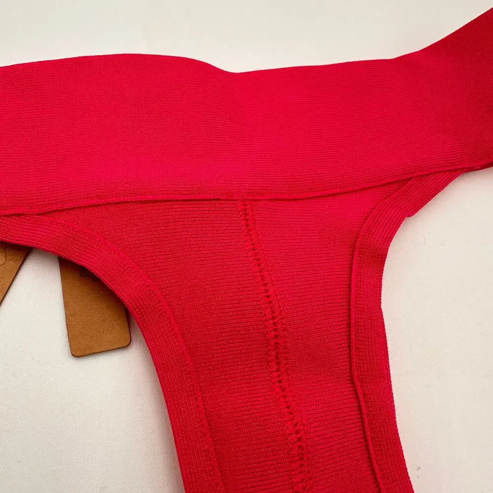 Skims Knit Swim Cheeky Bottom Magenta Hot Pink Swimsuit Size XXS